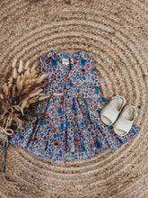 Therisa Sleeveless Girls Dress / Blue Floral